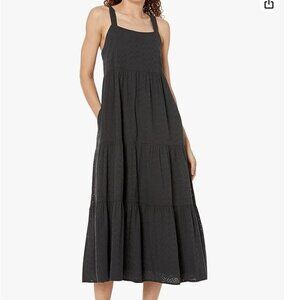 The Drop Women's Britt Tiered Maxi Tent Dress black eyelet size Small